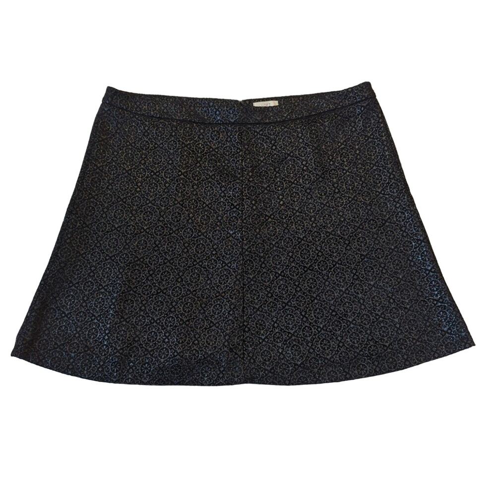 ANN TAYLOR LOFT women's size XXL Black Brocade knee length skirt fully lined